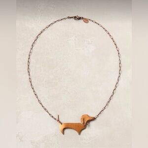ANTHROPOLOGIE/ DEJARNETTE JEWELRY Dachshund Dog Necklace - 18”